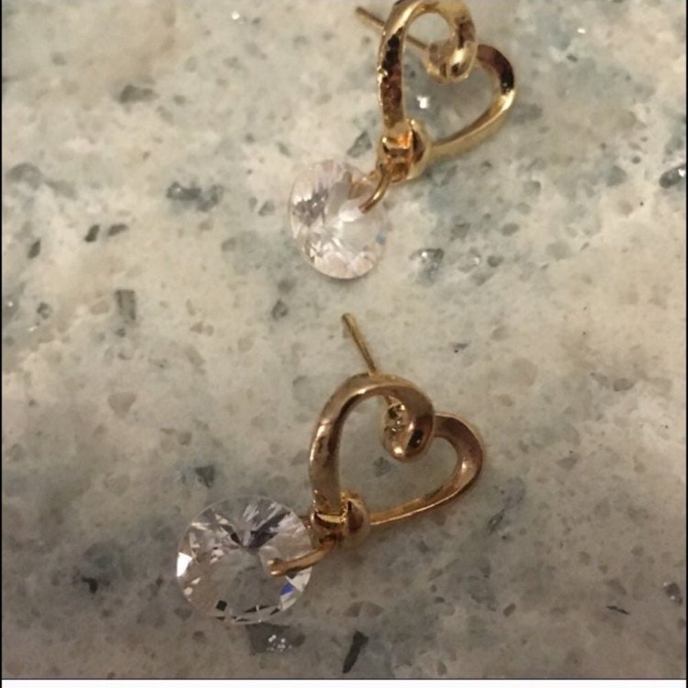 Gold Heart Earrings